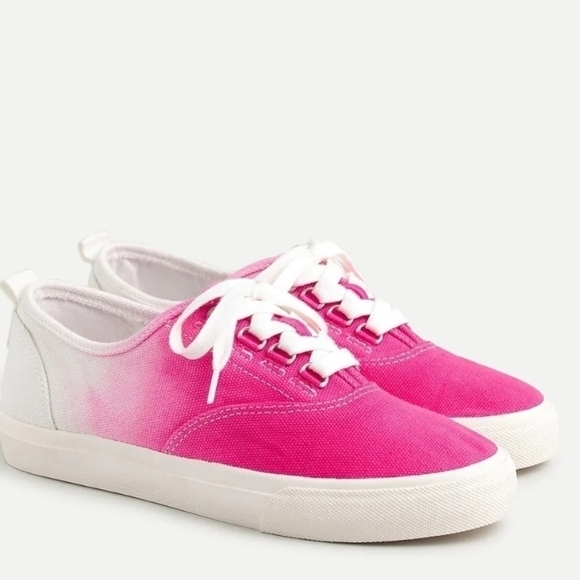 J.Crew Womens Colorblock Dip Dyed Fuchsia Sneakers shoes sz 10H - Picture 1 of 12